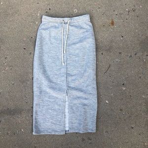 Gray Knit Midi Skirt